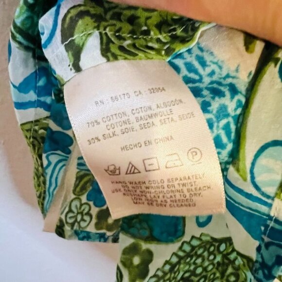 Anthropologie Vanessa Virginia Silk Fish Print Off Shoulder Blouse - Picture 10 of 12